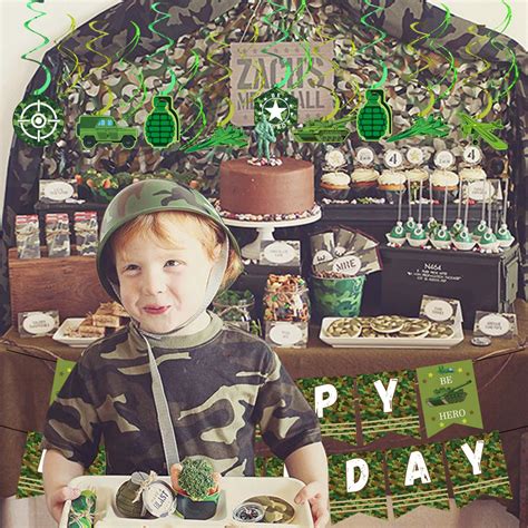 Buy Camouflage Birthday Decorations Army Soldier Military Theme Party ...