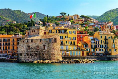 italian castle by the sea Castello di Rapallo in the italian riviera ...