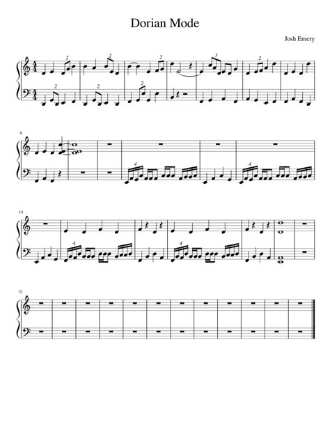 Dorian Mode sheet music for Piano download free in PDF or MIDI