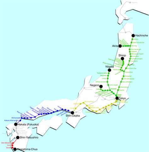 Japan Bullet Train Map - Japan • mappery