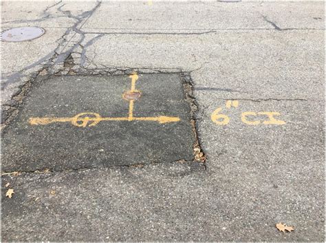 Example of a spray painted marking on a road by utility company. | Download Scientific Diagram