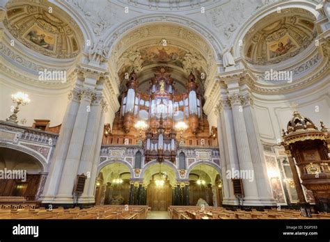 Interior view of Berliner Dom or Berlin Cathedral with altar, Berlin ...