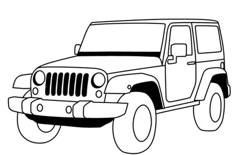 How to draw a jeep: step by step, simple, wrangler easy