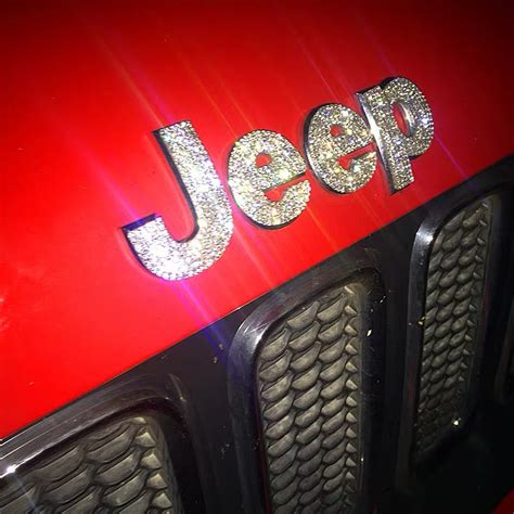 Bling JEEP LOGO Front or Rear or Side Grille Emblem Decal Rhinestone C ...