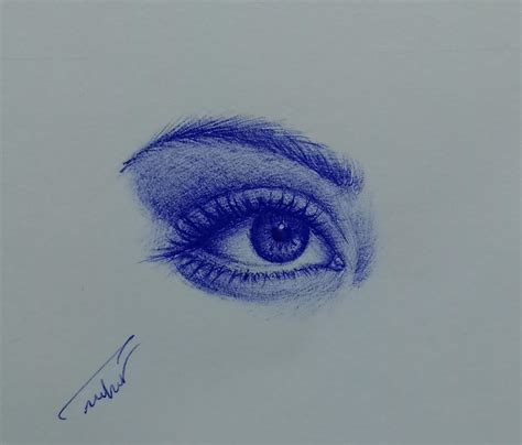 The method of drawing with a ballpoint pen, the shading method is close and light lines and ...