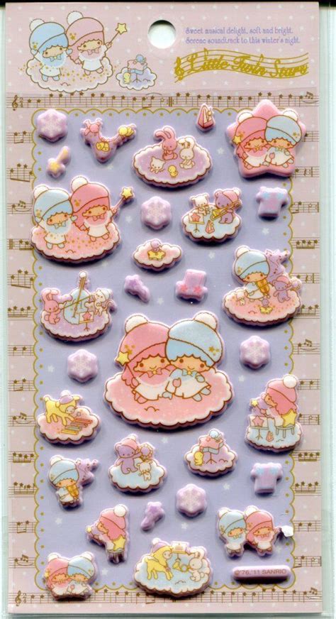 Sanrio Little Twin Stars Music Sponge Sticker Sheet #1 (I1173) | Little twin stars, Kawaii ...