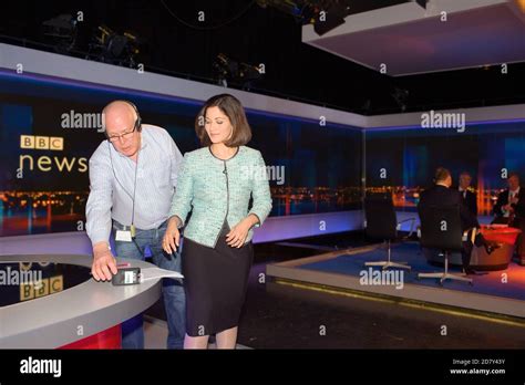 BBC News presenter Mishal Husain at Television Centre prepares to ...