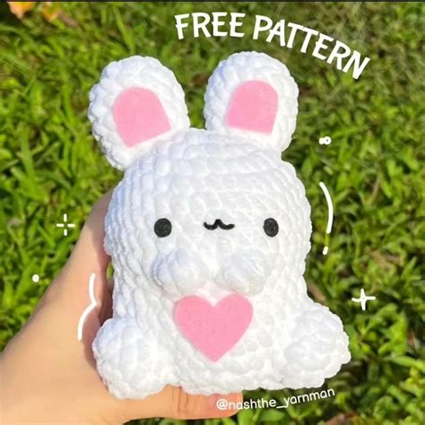 free crochet pattern pink ear bunny