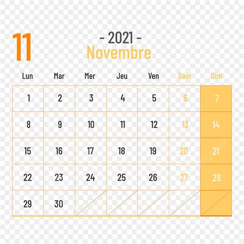 2021 French November Orange Calendar, Sign, Orange, November PNG and ...