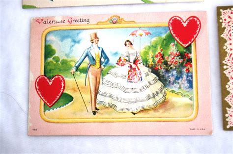 4 Vintage 1920s Valentine Cards / Postcards: Edwardian Era - Etsy