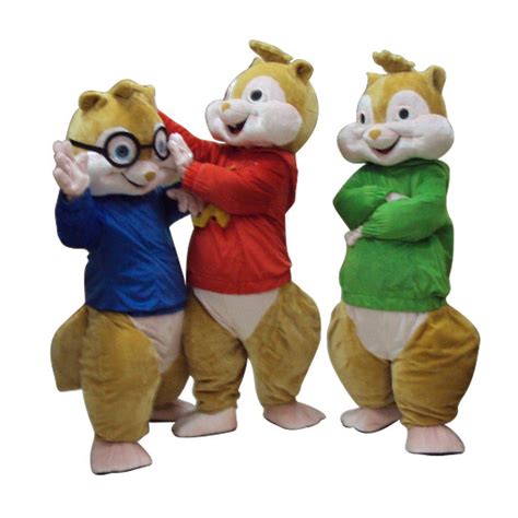 Alvin And The Chipmunks Mascot Costume Chipmunks Cospaly Cartoon Character Adult Halloween Party ...