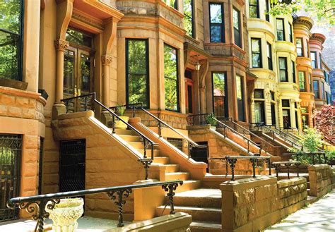 MU1644 Brooklyn New York Row Houses Wall Mural ☑️ Talissa Decor