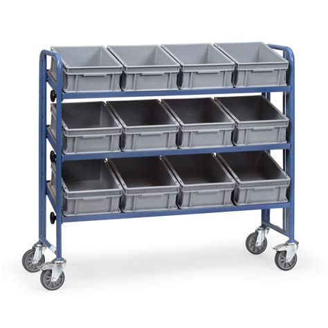 storage trolleys Warehouse trolley Fetra euro box trolley incl. 12 ...