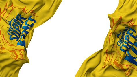 Chennai Super Kings, CSK Flag Cloth Wave Banner in the Corner with Bump and Plain Texture ...