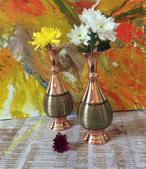 vase , khatam vase , inlaid vase , copper vase , flower vase