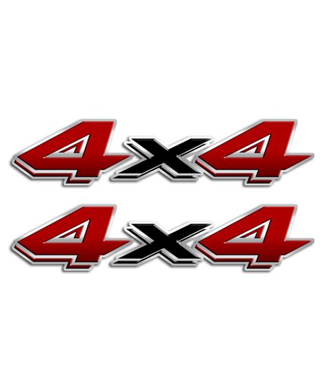 4x4 Red Black Stickers - Aftershock Decals