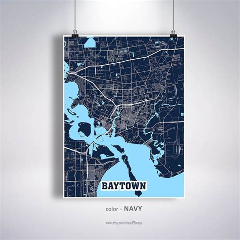 Baytown Map Print Baytown City Map Texas TX USA Map Poster | Etsy