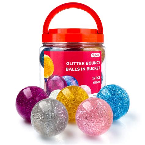 Buy EntervendingBouncy Balls - Party Favors - 45mm Bouncing Balls - Glitter Bounce Balls in ...