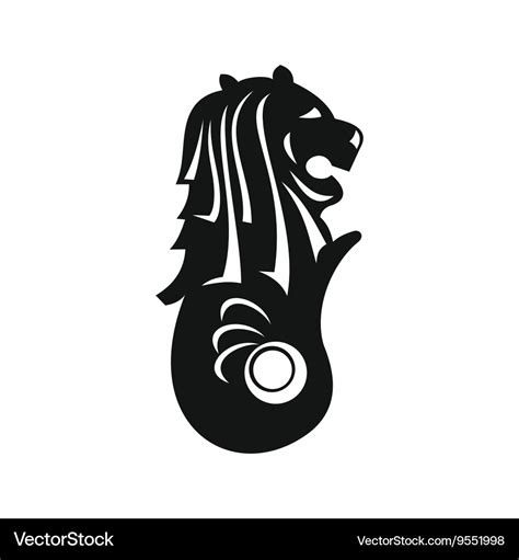 Merlion statue singapore icon simple style Vector Image