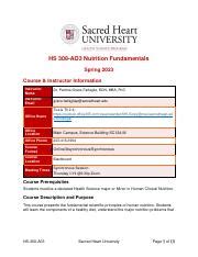 HS 308-A03 Nutrition Fundamentals: Course Overview | Course Hero