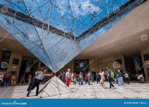 Inside the Pyramid of the Louvre Museum Editorial Image - Image of ...