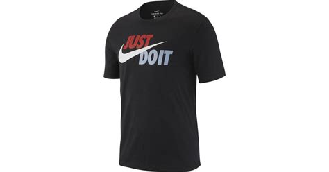 Nike Sportswear Just Do It Swoosh T-shirt - Black/Mystic Red/Platinum ...