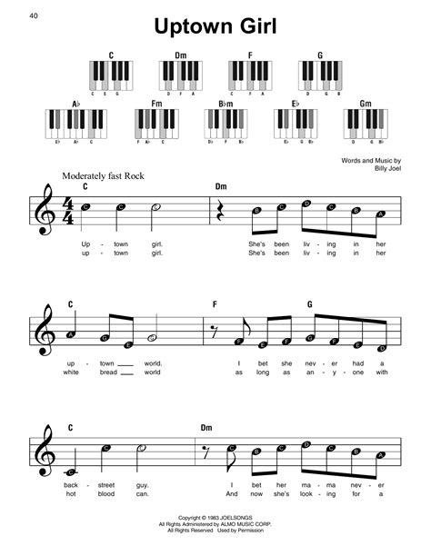 Uptown Girl by Billy Joel Sheet Music for Super Easy Piano at Sheet ...