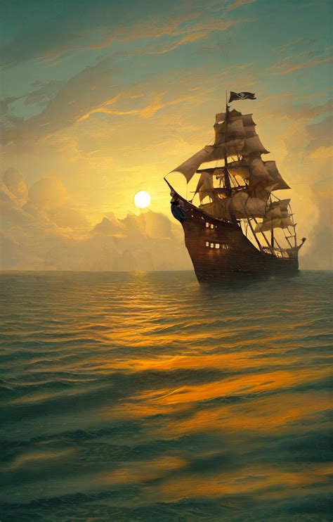 Pirate Ship In the Sunset by faden1 on DeviantArt