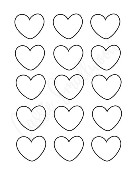 Printable Heart Shapes Cutouts