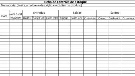 Planilha de controle de estoque (Excel) gratuita