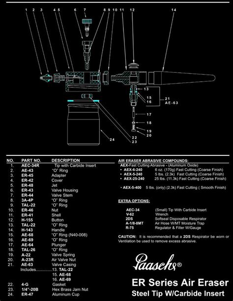 Airbrush Parts Diagrams | Airbrush Warehouse