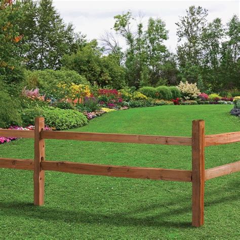 Outdoor Essentials 10 ft. Color-Treated Western Red Cedar Split Fence Rail 161664 - The Home ...