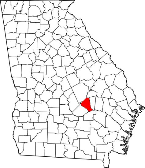 Image: Map of Georgia highlighting Wheeler County