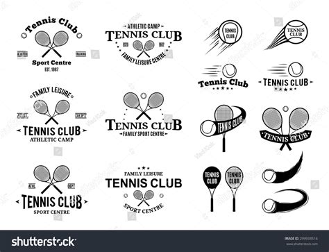 Tennis Club Logo Icons Design Elements Stock Vector (Royalty Free) 299933516 | Shutterstock