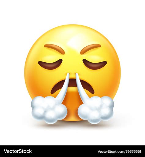 Steam puffs from nose emoji Royalty Free Vector Image