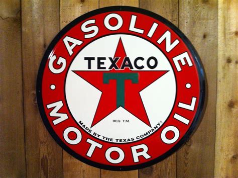 Large 24" Texaco Gasoline Gas Motor Oil Tin Sign-US items ships from WA | Vintage tin signs ...