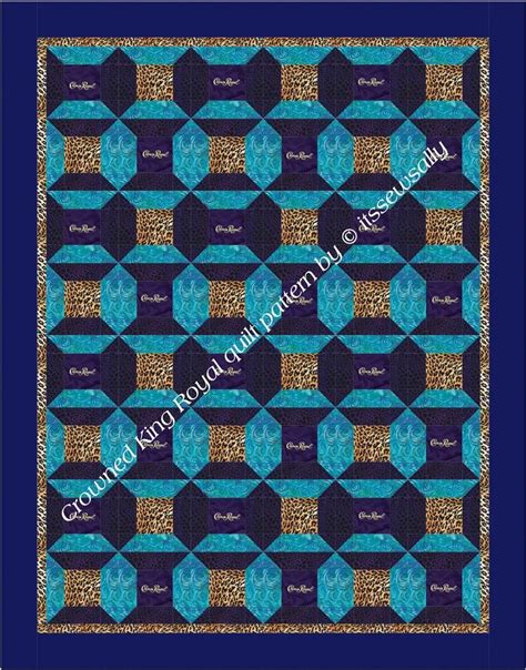 Crown Royal Quilt PDF Pattern-big Throw 58x74 Easy One Block Pattern-lots of Impact Great for ...