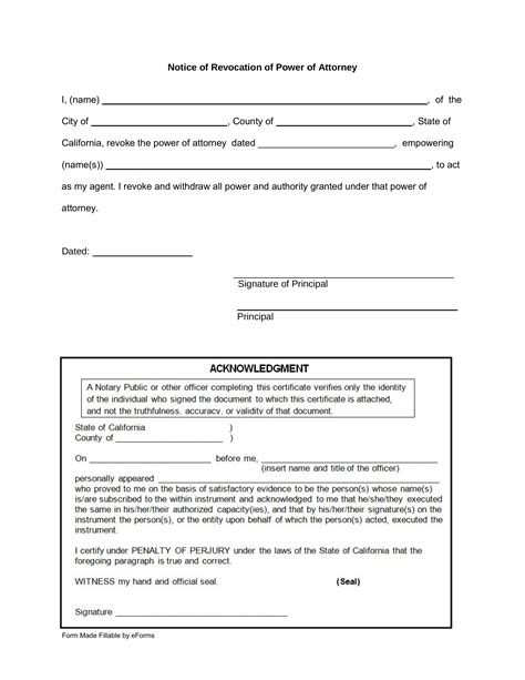 California Power Of Attorney Fillable Form - Printable Forms Free Online