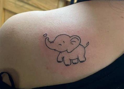 Small Elephant Outline Tattoo