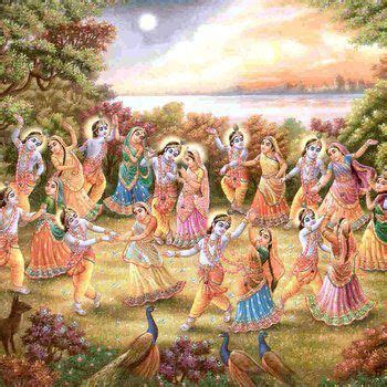 Krishna and the Gopis dancing in the moonlight