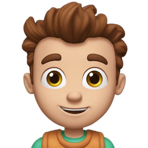 confused jimmy neutron wearing a v neck | AI Emoji Generator