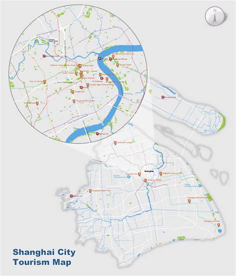 Shanghai Map, Map of Shanghai's Tourist Attractions and Subway