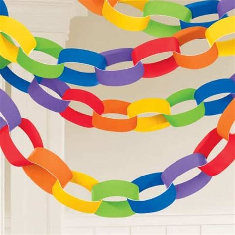 Rainbow Paper Chain Garland Decoration - 3.9m - Fun Party Supplies - Childrens Party Supplies ...