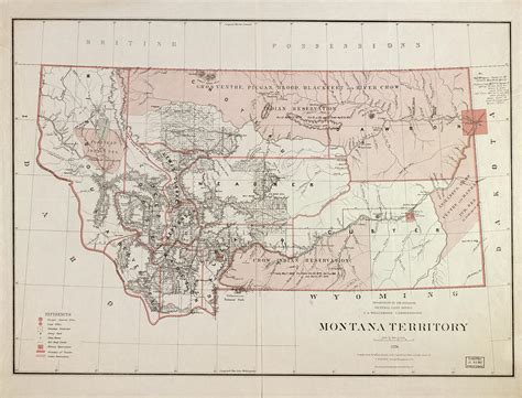 1879 Map of Montana Territory Mixed Media by Zack Sybert - Pixels