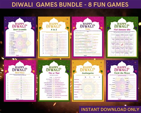 Diwali games bundle for a desi indian holiday party with family friends ...