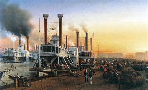 Mississippi River steamboats at New Orleans, 1853. image - Free stock ...