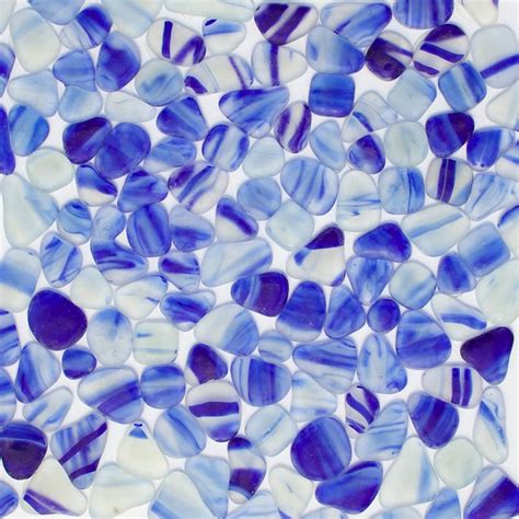 Blue Matte Beach Glass Mosaic | 12x12x1/4 | Glass Kitchen Backsplash