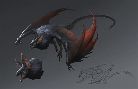 ArtStation - Flying Wyvern Concept Design, Joseph Lin | Mythical creatures fantasy, Monster ...