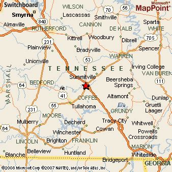 Manchester, Tennessee Area Map & More