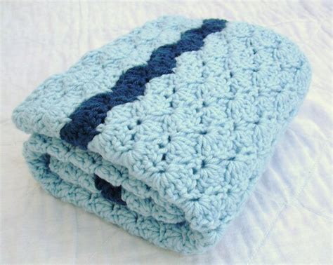 Crochet Baby Blanket Baby Blanket Crochet Blue Baby Blanket | Etsy